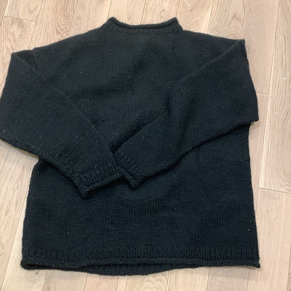 Men’s heavy black wool sweater XXL with red dragon on front - Picture 2 of 4